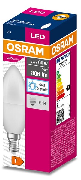 Matná LED žárovka E14 7.5 W CLASSIC B, studená denní bílá