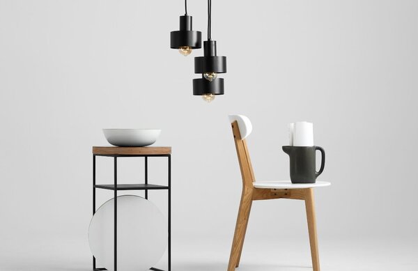 Nordic Design Černé kovové závěsné světlo Mayen 3