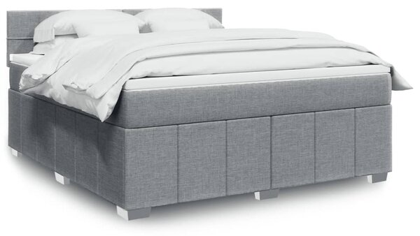 Box spring postel s matrací světle šedá 180 x 200 cm textil 3287147