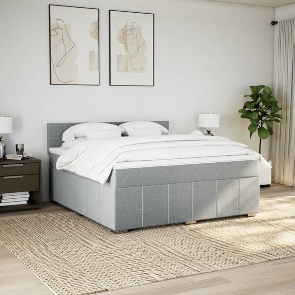 Box spring postel s matrací světle šedá 180 x 200 cm textil 3287147