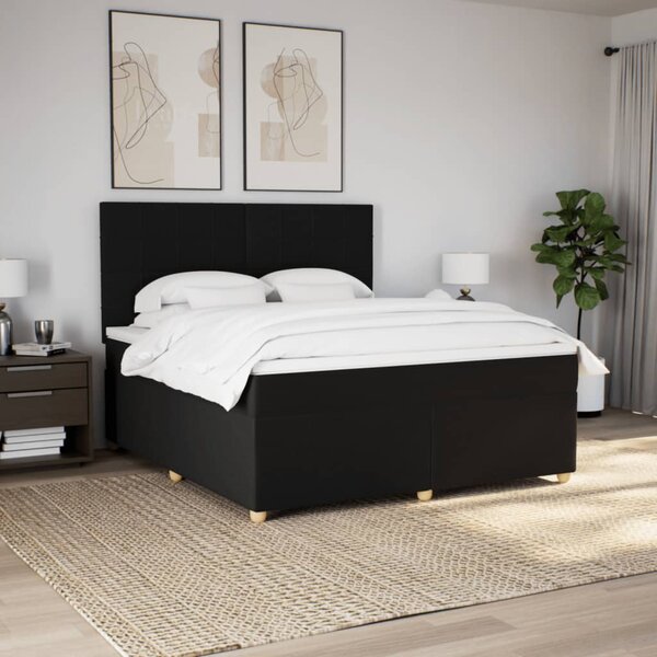 Box spring postel s matrací černá 180x200 cm textil 3291361
