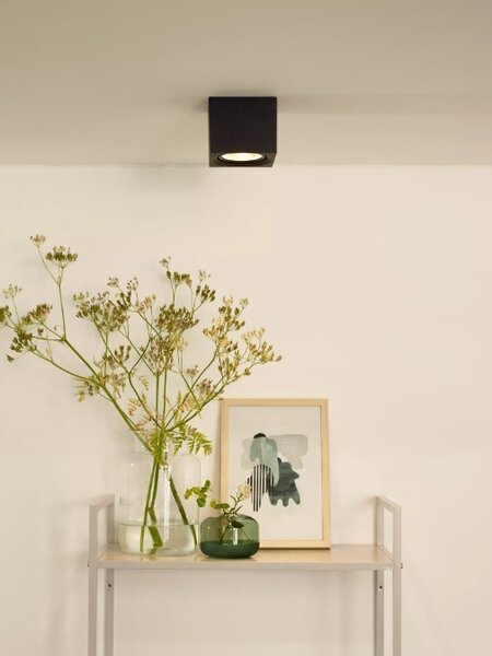 Lucide 09922/12/30 stropní bodové svítidlo Fedler 1x12W | LED GU10 | 820lm | 2200K/3000K - žárovka je součástí balení, černá, stmívatelné, CCT