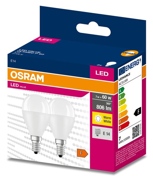 2 ks LED žárovka E14 7.5 W 806 lm CLASSIC P, teplá bílá