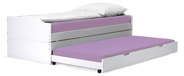 Postel s výsuvnými přistýlkami Flapi (bílá)