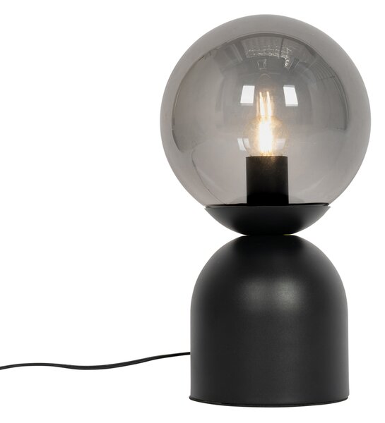 Stolní lampa Hotel Chic černá s kouřovým sklem - Pallon Trend