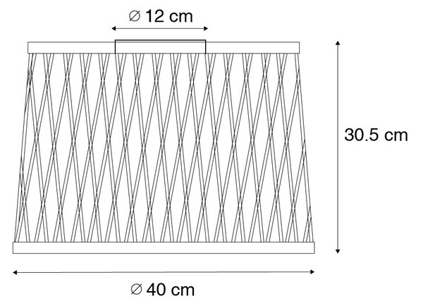 Rustikální stropní svítidlo černé z ratanu 40 cm IP44 - Calamus