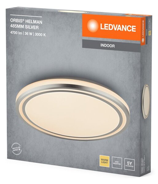 Stříbrné LED stropní svítidlo 485 mm ORBIS, teplá bílá