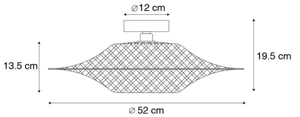 Orientální venkovní stropní svítidlo bambus 50 cm IP44 - Rina