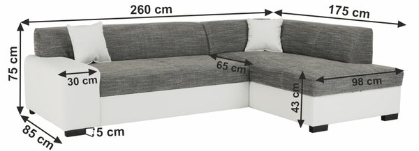 Rohová sedací souprava Milenna (P)