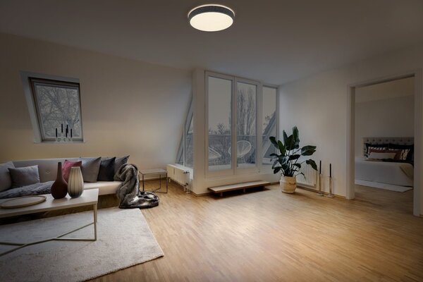 Černé LED stropní svítidlo 285 mm ORBIS, teplá bílá