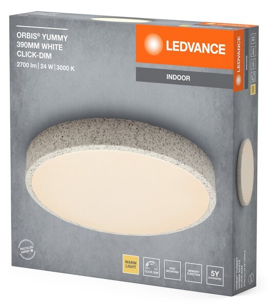 Bílé LED stropní svítidlo 390 mm ORBIS, teplá bílá