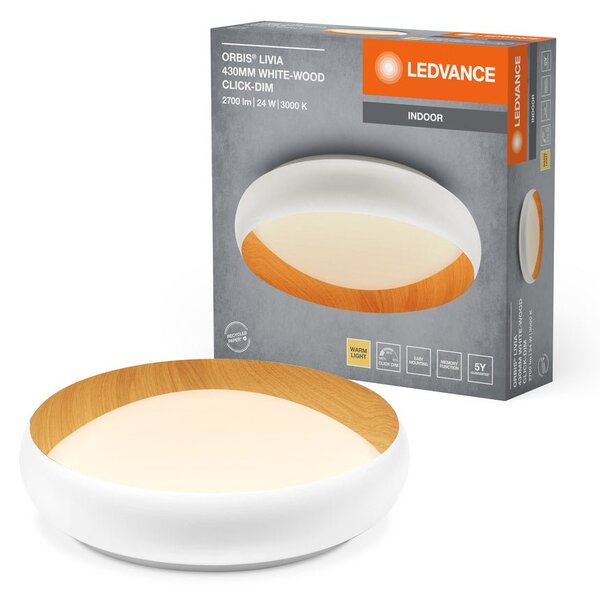 Bílé LED stropní svítidlo 430 mm LIVIA, teplá bílá