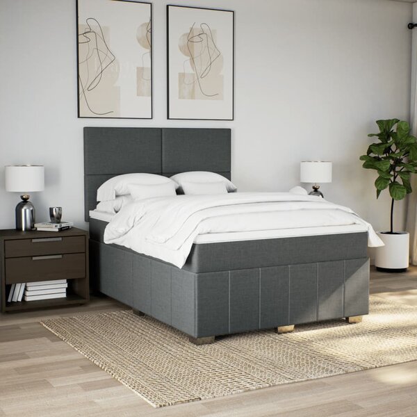 Box spring postel s matrací tmavě šedý 140 x 190 cm textil 3291657