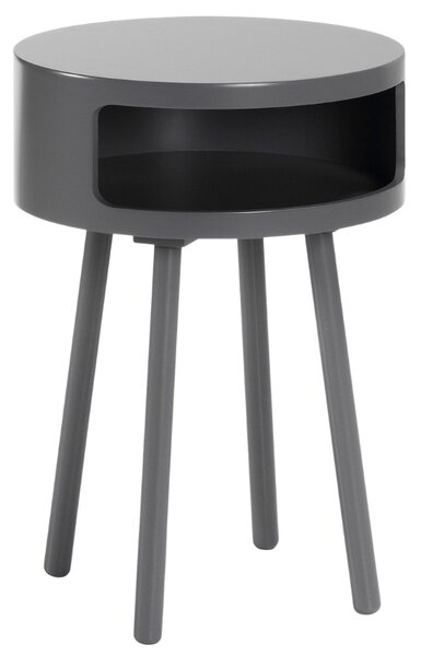 Šedý lakovaný odkládací stolek Kave Home Kurb 40 cm