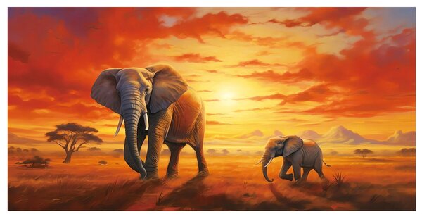 PLÁŽOVÁ OSUŠKA Z MIKROVLÁKNA ELEPHANT1 100X180 CM VZOROVANÁ
