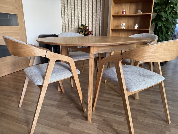 Massivo.cz Jídelní sestava Mona 100-138 cm s židlemi Frame Soft (Diosa 84)