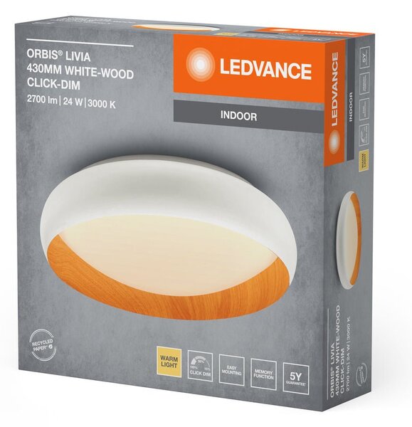 Bílé LED stropní svítidlo 430 mm LIVIA, teplá bílá