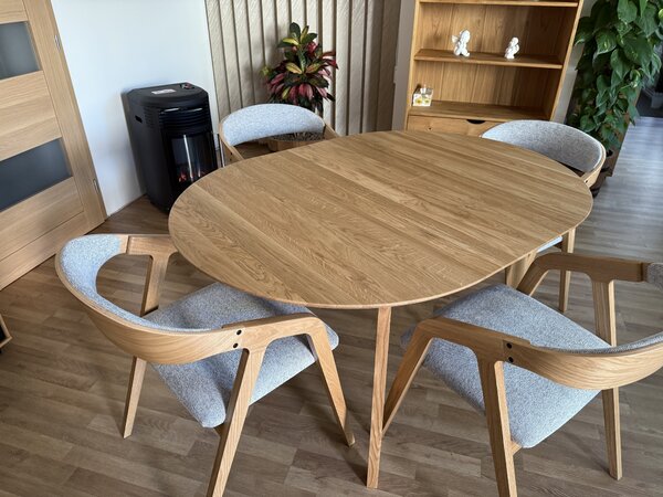 Massivo.cz Jídelní sestava Mona 100-138 cm s židlemi Frame Soft (Diosa 84)