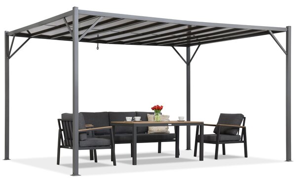 Antracitová pergola Paros 3x4m s moskytiérou Garden Point