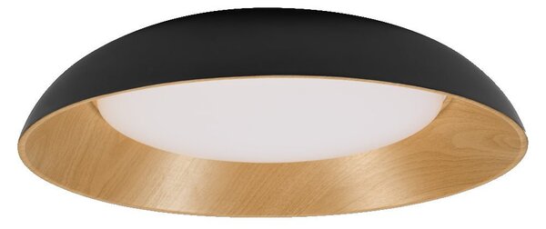 LED stropní svítidlo černá + dřevo 505 mm ORBIS, teplá bílá