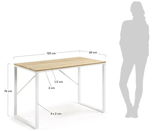Přírodní pracovní stůl Kave Home Talbot 120 x 60 cm