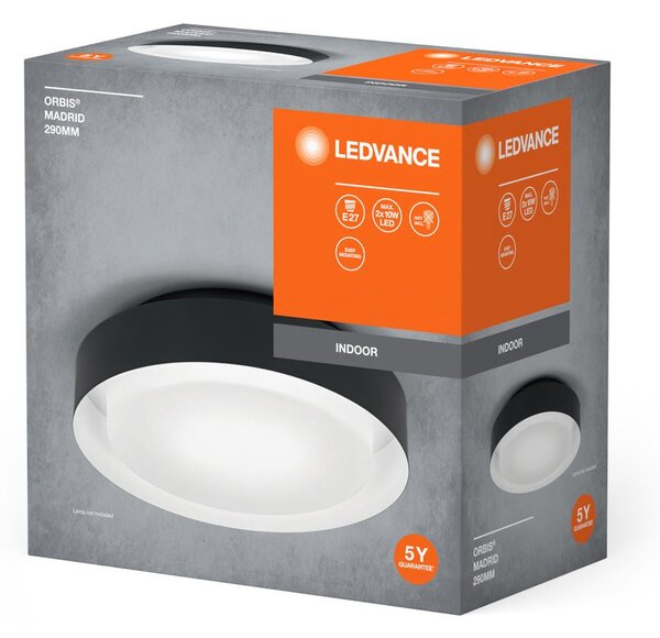 LED stropní svítidlo černé E27 ORBIS MADRID 290 mm