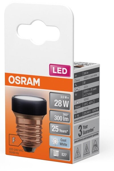Plochá LED žárovka 3.5W E27 STAR, studená bílá