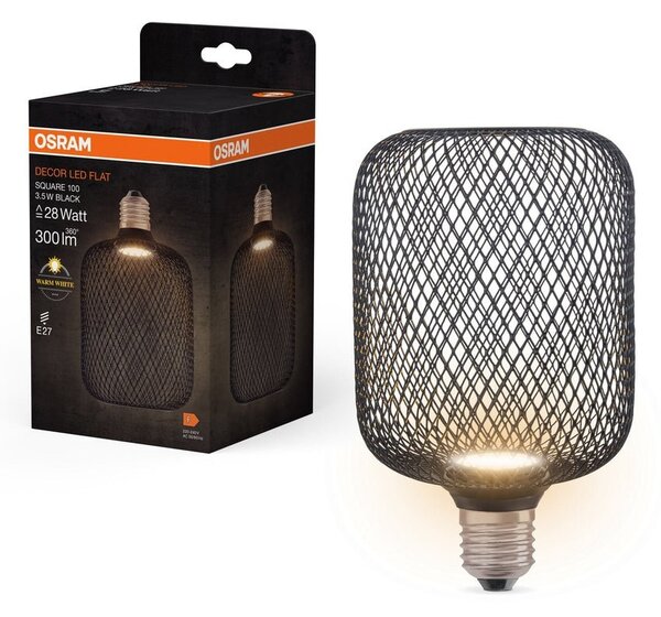 LED stropní svítidlo 3.5W E27 SQUARE BLACK, teplá bílá