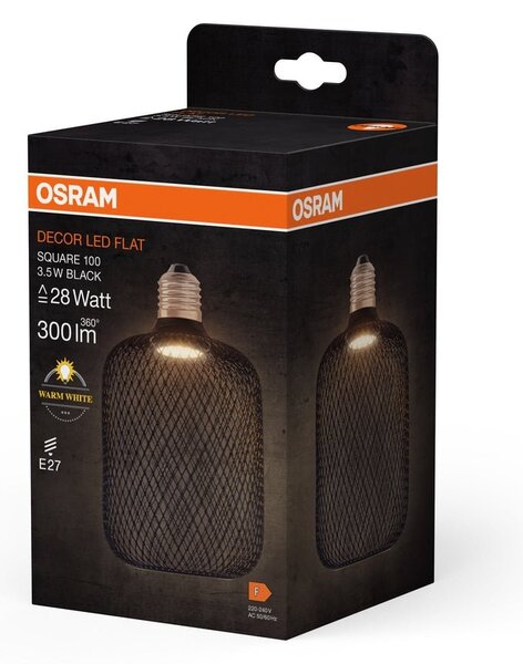 LED stropní svítidlo 3.5W E27 SQUARE BLACK, teplá bílá