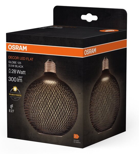 LED stropní svítidlo 3.5W E27 GLOBE BLACK, teplá bílá
