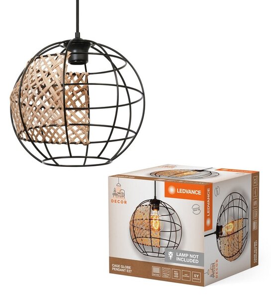 Kruhový lustr ratanový E27 15 W CAGE GLOBE PENDANT