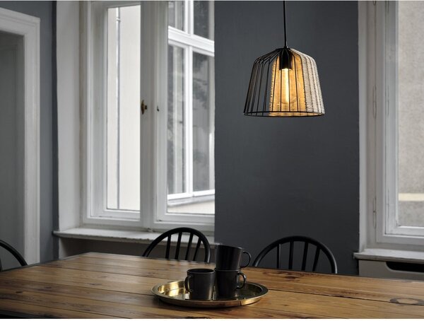 Ratanový lustr dekorativní E27 15 W CAGE BELL PENDANT