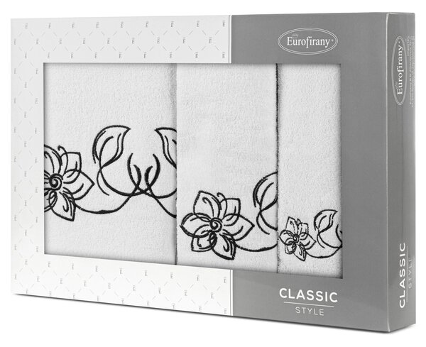 FROTÉ RUČNÍK LILA SADA 1KS 30X50 CM, 1KS 50X90 CM, 1KS 70X140 CM BÍLÁ