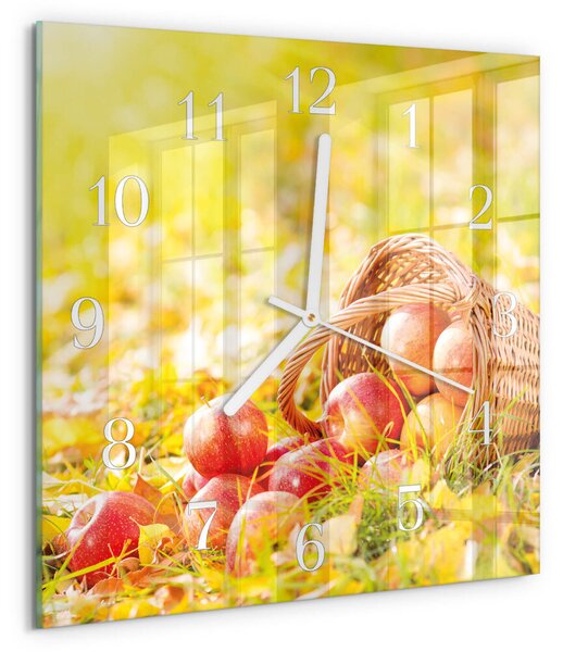 Skleněné hodiny Jablka zskb-30x30-00089792