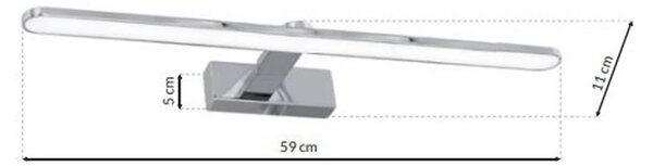 Nástěnné LED svítidlo Splash, 1x LED 12w, 4000k, (60 cm), ch