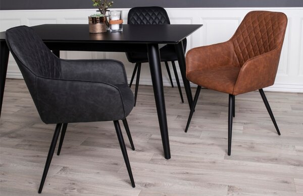 Nordic Living Hnědá koženková jídelní židle Malvik