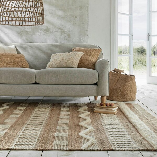 RUČNĚ TKANÝ KOBEREC, 170/120 cm krémová, přírodní barvy Flair Rugs - Online Only koberce & rohožky, Online Only