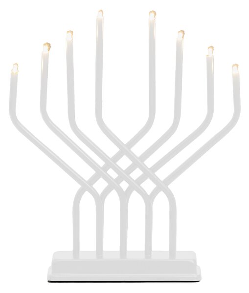 Adventní LED svícen, 8 světel, 32 × 27 cm, bílá