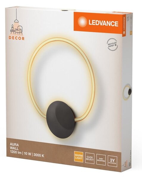 Kruhové nástěnné svítidlo 10W AURA WALL, teplá bílá