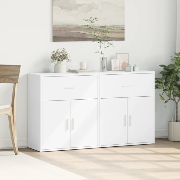 Příborníky 2 ks bílé 60 x 31 x 70 cm kompozitní dřevo 3276546