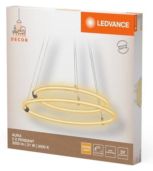 Designový lustr kruhový 2 x 21W AUTRA PENDANT, teplá bílá