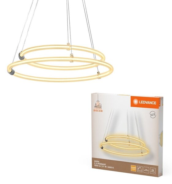 Designový lustr kruhový 2 x 21W AUTRA PENDANT, teplá bílá