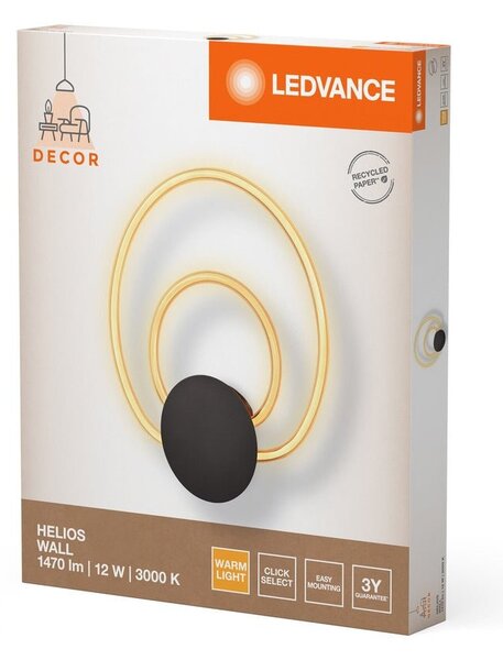 Kruhové nástěnné svítidlo 12W HELIOS WALL, teplá bílá