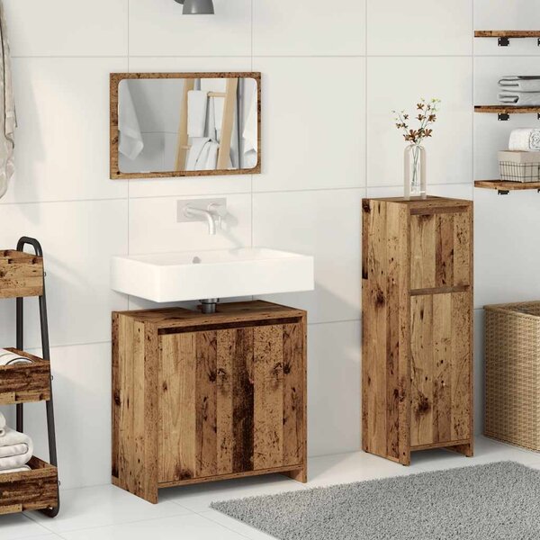 3dílná koupelnová sestava old wood kompozitní dřevo 3328563