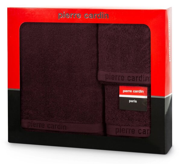 FROTÉ RUČNÍK PIERRE CARDIN EVI SADA 30X50 CM, 50X90 CM, 70X140 CM BORDOVÁ