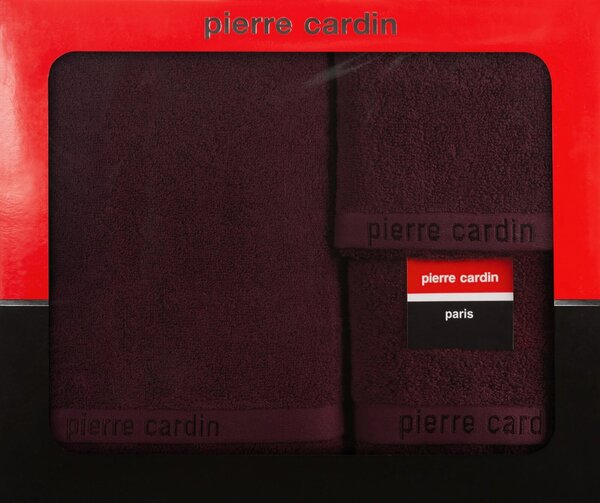 FROTÉ RUČNÍK PIERRE CARDIN EVI SADA 30X50 CM, 50X90 CM, 70X140 CM BORDOVÁ