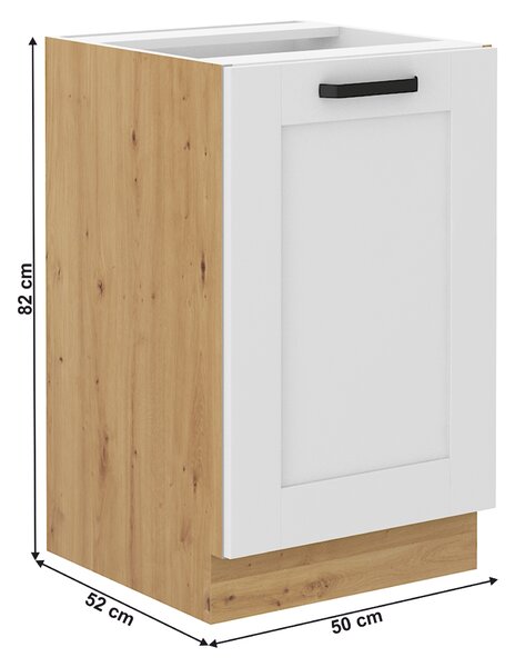 Dřezová skříňka Lesana 2 (bílá + dub artisan) 50 ZL 1F BB