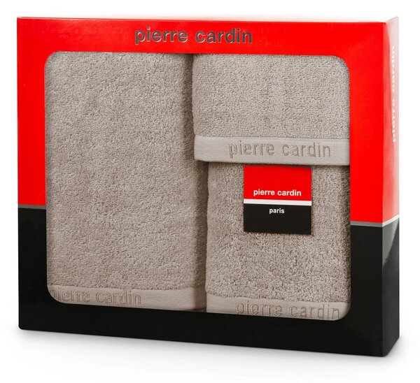 FROTÉ RUČNÍK PIERRE CARDIN EVI SADA 30X50 CM, 50X90 CM, 70X140 CM TMAVĚBÉŽOVÁ