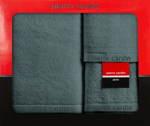 FROTÉ RUČNÍK PIERRE CARDIN EVI SADA 30X50 CM, 50X90 CM, 70X140 CM TMAVĚMĚTOVÁ