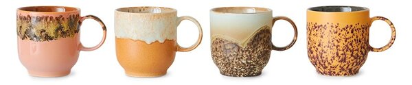 Set 4ks hrnek Coffee 70s Lush - 10*7*8cm / 250 ml - HKLIVING